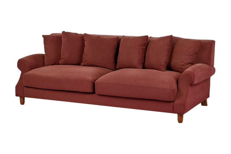 Bijan Sofa 3-personers - Rød/Mørkt træ - Møbler - Sofaer - 3 personers sofa