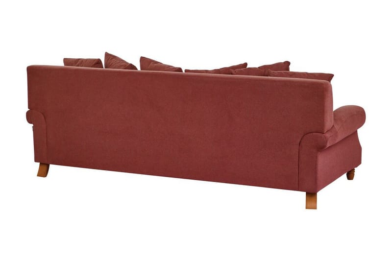 Bijan Sofa 3-personers - Rød/Mørkt træ - Møbler - Sofaer - 3 personers sofa