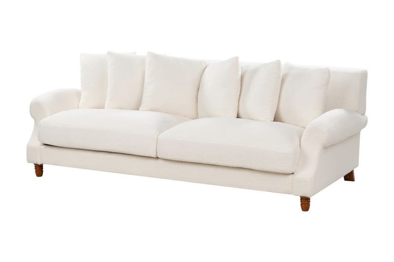 Bijan Sofa 3-personers - Hvid/Mørkt træ - Møbler - Sofaer - 3 personers sofa