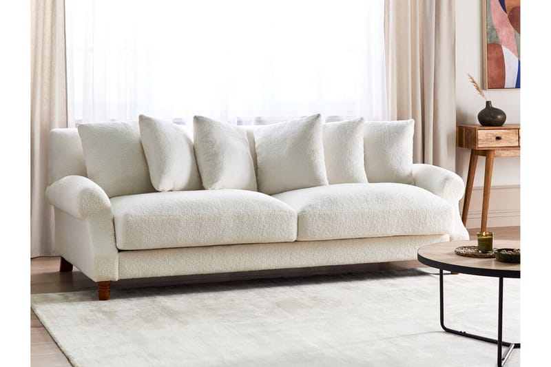 Bijan Sofa 3-personers - Hvid/Mørkt træ - Møbler - Sofaer - 3 personers sofa
