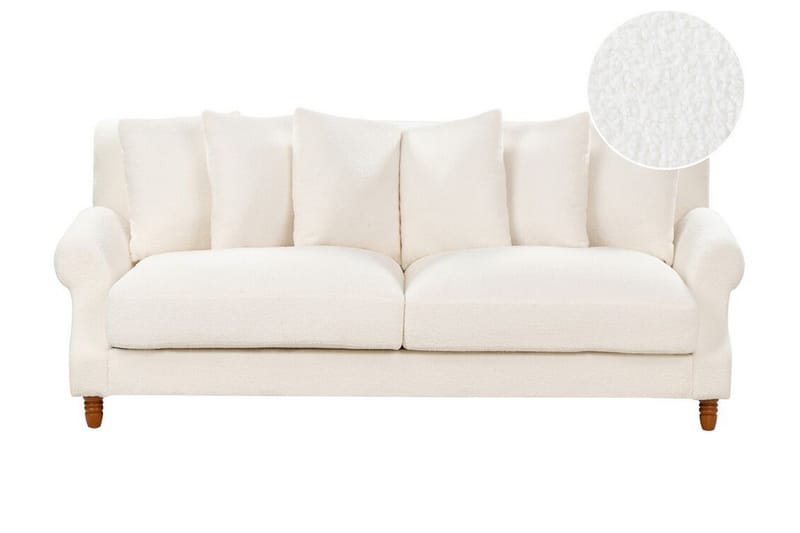 Bijan Sofa 3-personers - Hvid/Mørkt træ - Møbler - Sofaer - 3 personers sofa