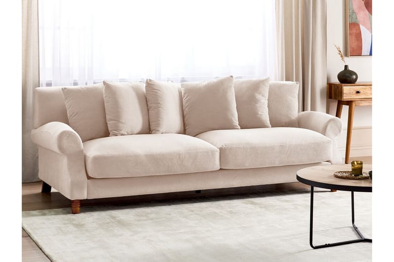Bijan Sofa 3-personers - Beige/Mørkt træ - Møbler - Sofaer - 3 personers sofa