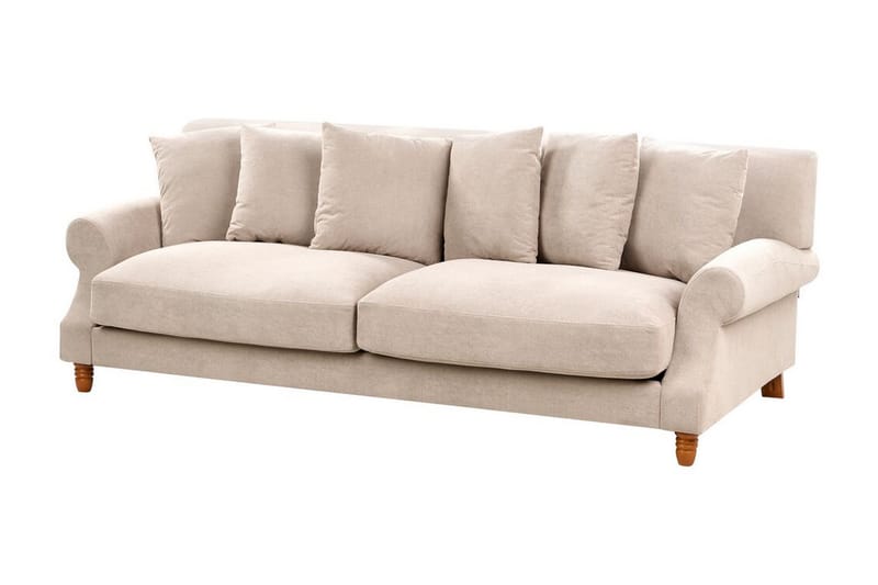 Bijan Sofa 3-personers - Beige/Mørkt træ - Møbler - Sofaer - 3 personers sofa