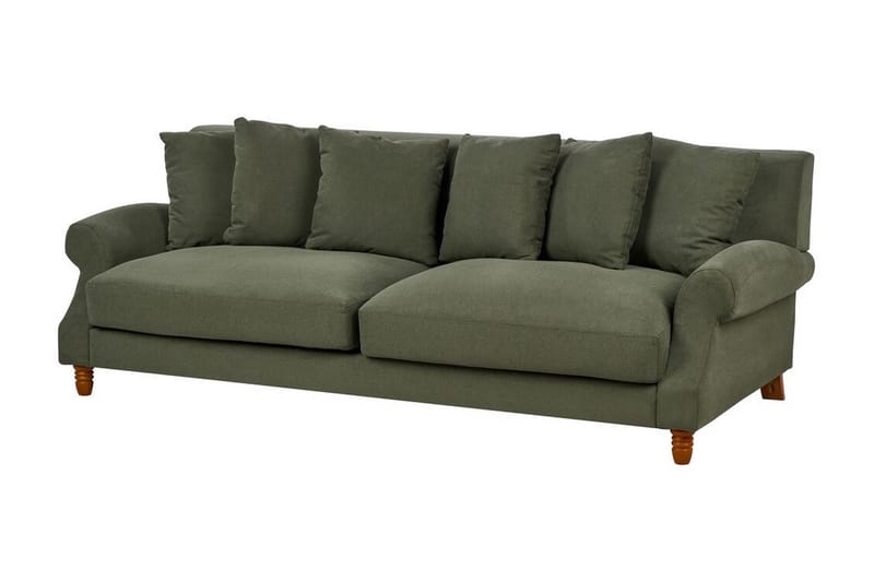 Bijan Sofa 3-personers - Grøn/Mørkt træ - Møbler - Sofaer - 3 personers sofa