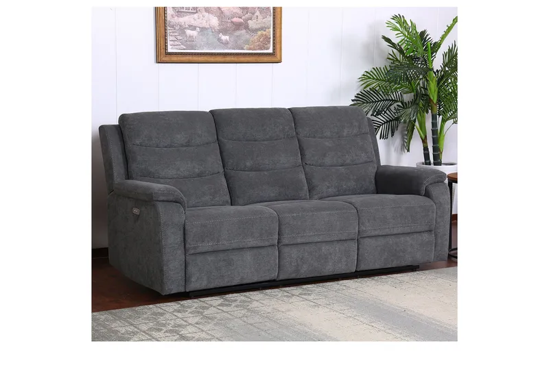 Mimi Reclinersoffa 3-sits Grå NO_BRAND Grey - Møbler - Sofaer - Recliner sofaer - 3 personers biograsofa & reclinersofa
