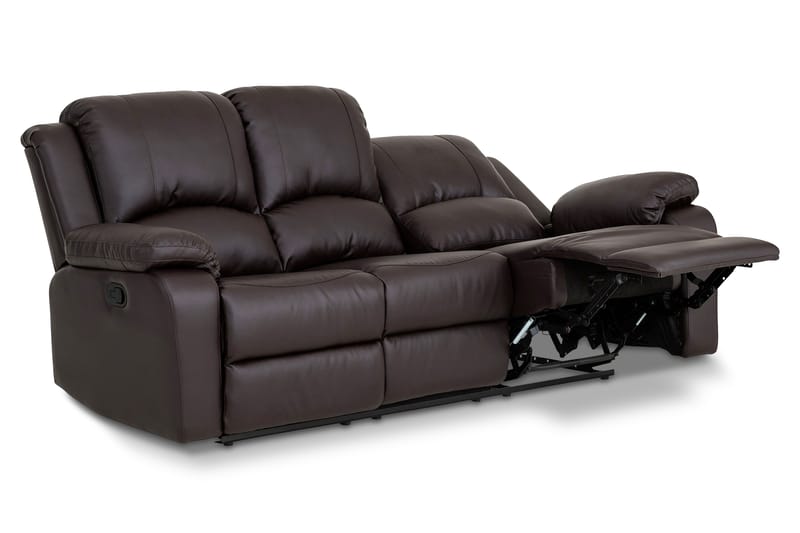 Norbo Reclinersofa 3-personers Kunstlæder - Brun - Møbler - Sofaer - Recliner sofaer - 3 personers biograsofa & reclinersofa