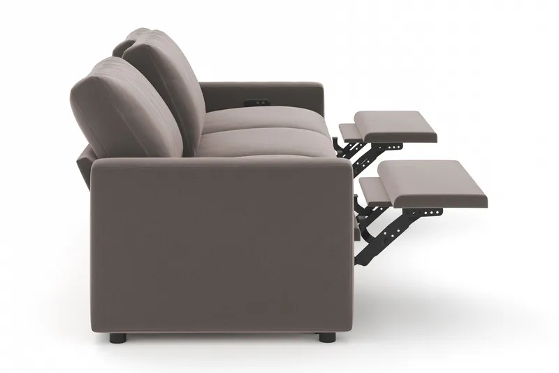 Barsele 3-personers Elektrisk Reclinersofa - Brun - Møbler - Sofaer - Recliner sofaer - 3 personers biograsofa & reclinersofa