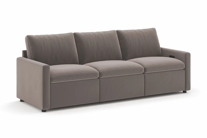 Barsele 3-personers Elektrisk Reclinersofa - Brun - Møbler - Sofaer - Recliner sofaer - 3 personers biograsofa & reclinersofa