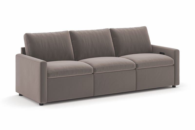 Barsele 3-personers Elektrisk Reclinersofa - Brun - Møbler - Sofaer - Recliner sofaer - 3 personers biograsofa & reclinersofa