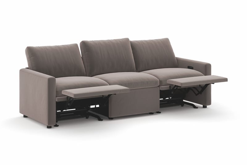 Barsele 3-personers Elektrisk Reclinersofa - Brun - Møbler - Sofaer - Recliner sofaer - 3 personers biograsofa & reclinersofa