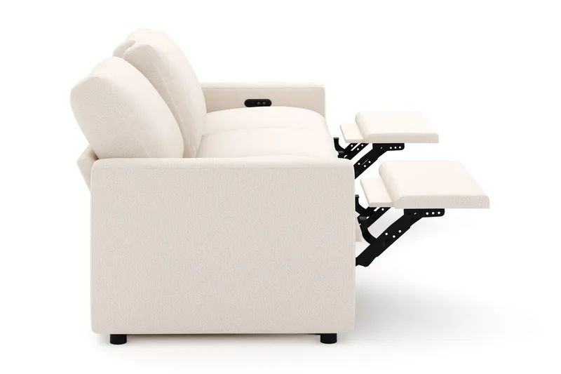 Barsele 3-personers Elektrisk Reclinersofa - Beige - Møbler - Sofaer - Recliner sofaer - 3 personers biograsofa & reclinersofa