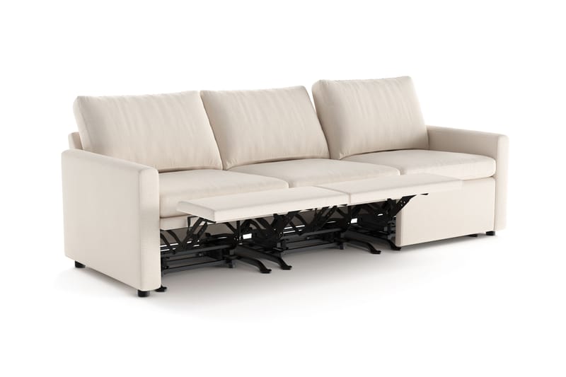 Barsele 3-personers Reclinersofa - Beige - Møbler - Sofaer - Recliner sofaer - 3 personers biograsofa & reclinersofa