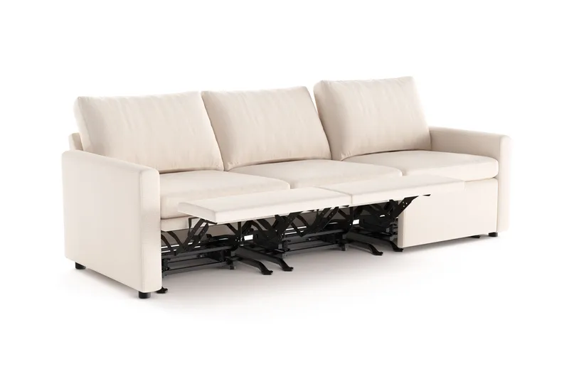Barsele 3-personers Reclinersofa - Beige - Møbler - Sofaer - Recliner sofaer - 3 personers biograsofa & reclinersofa