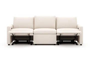 Barsele 3-personers Elektrisk Reclinersofa - Beige - Møbler - Sofaer - Recliner sofaer - 3 personers biograsofa & reclinersofa