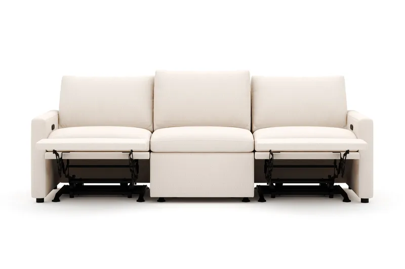 Barsele 3-personers Elektrisk Reclinersofa - Beige - Møbler - Sofaer - Recliner sofaer - 3 personers biograsofa & reclinersofa