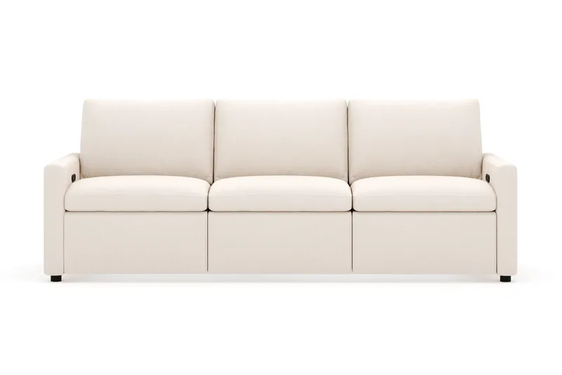 Barsele 3-personers Elektrisk Reclinersofa - Beige - Møbler - Sofaer - Recliner sofaer - 3 personers biograsofa & reclinersofa