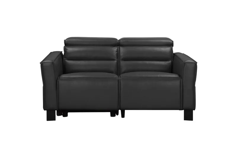 Carpari Dyb 2-personers Biografsofa med Recliner i Kunstlæder, Sort