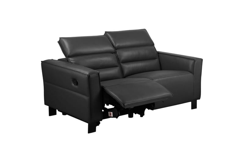 Carpari Dyb 2-personers Biografsofa med Recliner i Kunstlæder - Sort - Møbler - Sofaer - Recliner sofaer - 2 personers biografsofa & reclinersofa
