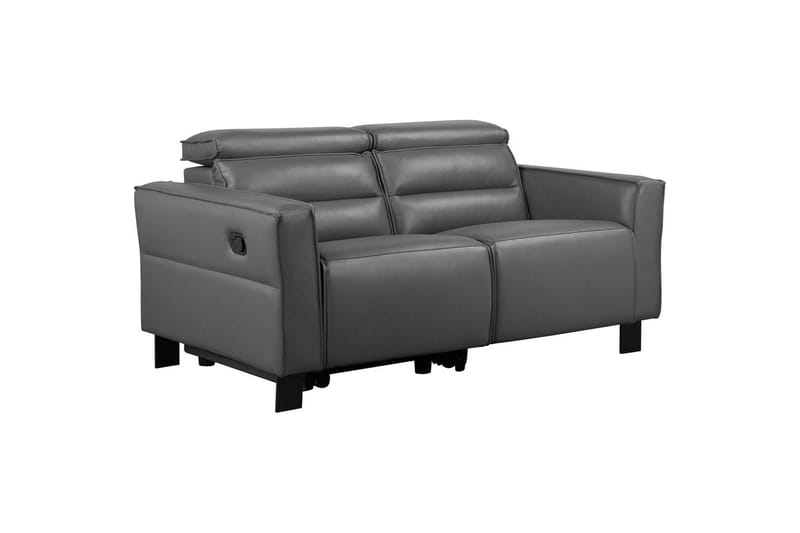 Carpari Dyb 2-personers Biosofa med Recliner i Kunstlæder - Grå - Møbler - Sofaer - Recliner sofaer - 2 personers biografsofa & reclinersofa
