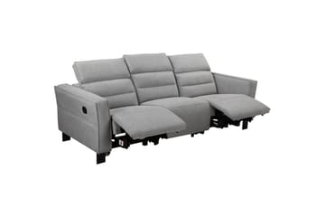 Carpari Dyb 3-personers Biografsofa med Recliner i Stof - Grå - Møbler - Sofaer - Recliner sofaer - 3 personers biograsofa & reclinersofa