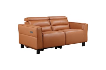 Carpari Recliner 2-personers Sofa 162 cm med Justerbare Nakkestøtter i Læder - Brun - Møbler - Sofaer - Recliner sofaer - 2 personers biografsofa & reclinersofa