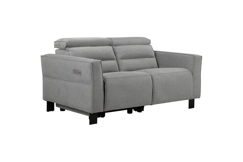 Carpari Recliner 2-personers Sofa 162 cm med Justerbare Nakkestøtter i Stof - Grå - Møbler - Sofaer - Recliner sofaer - 2 personers biografsofa & reclinersofa