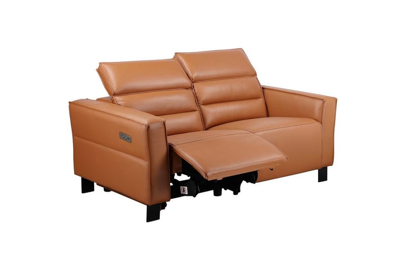 Carpari Recliner 2-personers Sofa 162 cm med Justerbare Nakkestøtter i Læder - Brun - Møbler - Sofaer - Recliner sofaer - 2 personers biografsofa & reclinersofa