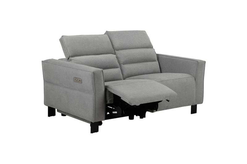 Carpari Recliner 2-personers Sofa 162 cm med Justerbare Nakkestøtter i Stof - Grå - Møbler - Sofaer - Recliner sofaer - 2 personers biografsofa & reclinersofa