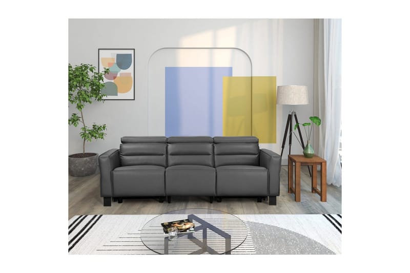 Carpari Reclinersofa 3-sæder - Grå - Møbler - Sofaer - Recliner sofaer - 3 personers biograsofa & reclinersofa