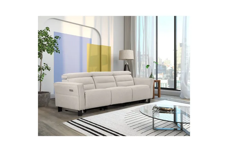 Carpari Reclinersofa 3-sæder - Hvid - Møbler - Sofaer - Recliner sofaer - 3 personers biograsofa & reclinersofa