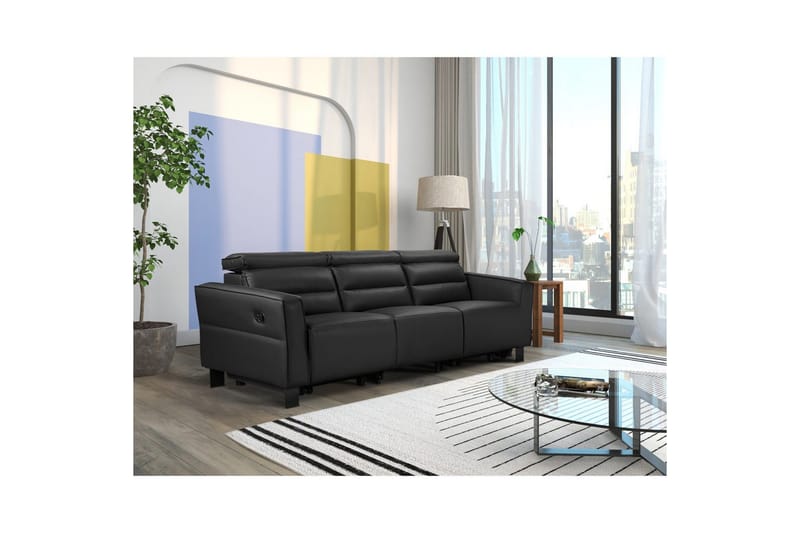 Carpari Reclinersofa 3-sæder - Sort - Møbler - Sofaer - Recliner sofaer - 3 personers biograsofa & reclinersofa