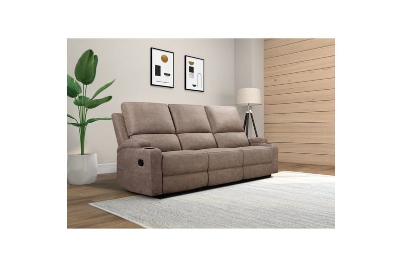 Dallas Reclinersofa 3-sæder - Brun - Møbler - Sofaer - Recliner sofaer - 3 personers biograsofa & reclinersofa