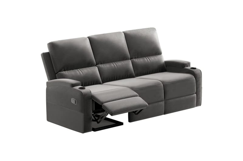 Dallas Reclinersofa 3-sæder - Grå - Møbler - Sofaer - Recliner sofaer - 3 personers biograsofa & reclinersofa