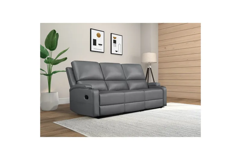 Dallas Reclinersofa 3-sæder - Grå - Møbler - Sofaer - Recliner sofaer - 3 personers biograsofa & reclinersofa