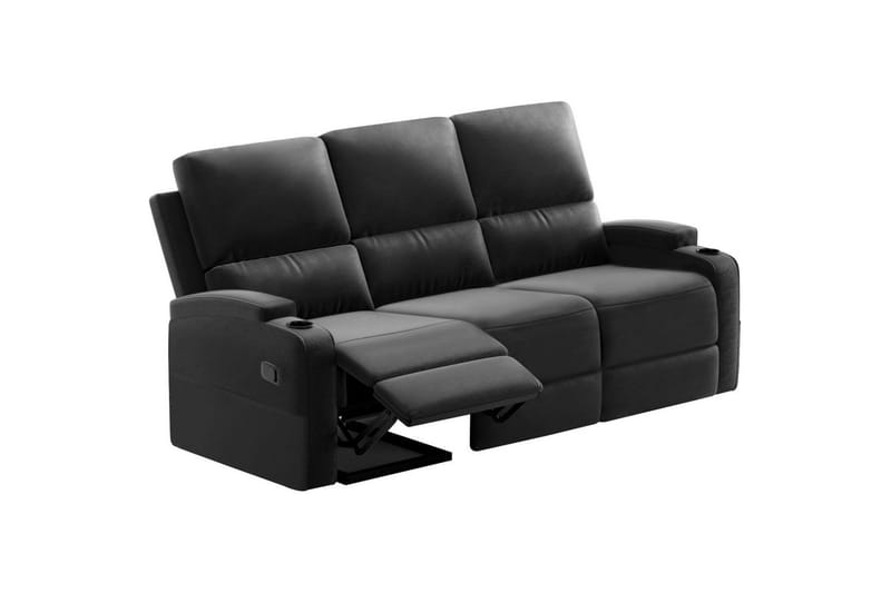 Dallas Reclinersofa 3-sæder - Sort - Møbler - Sofaer - Recliner sofaer - 3 personers biograsofa & reclinersofa