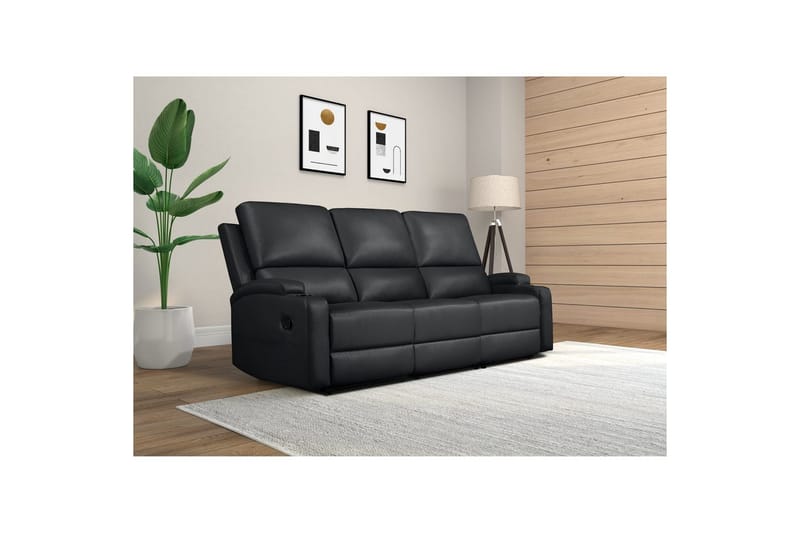 Dallas Reclinersofa 3-sæder - Sort - Møbler - Sofaer - Recliner sofaer