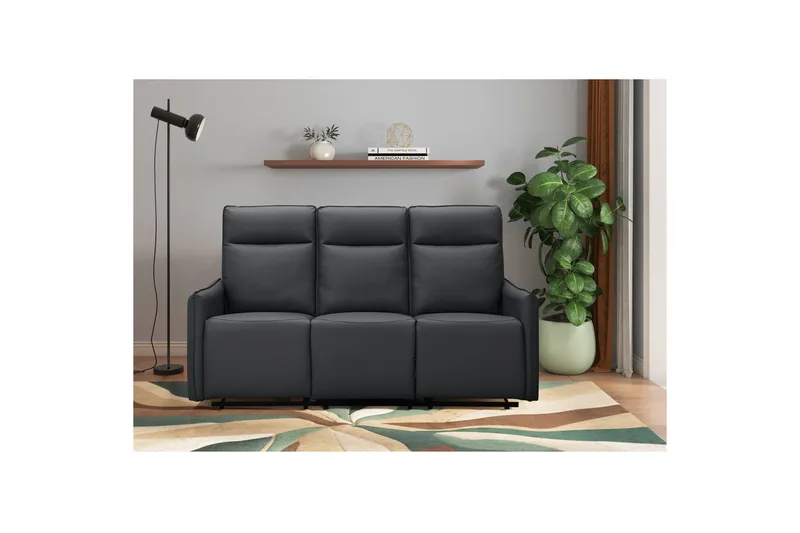 Lugo Recliner Sofa 3-sæders - Sort - Møbler - Sofaer - Recliner sofaer