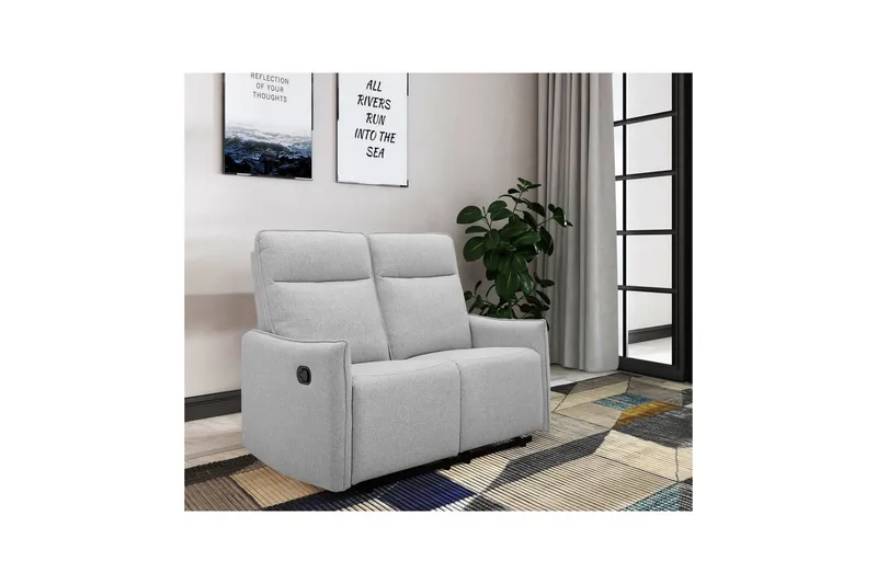 Lugo Reclinersofa 2-sæde - Grå - Møbler - Sofaer - Recliner sofaer - 2 personers biografsofa & reclinersofa