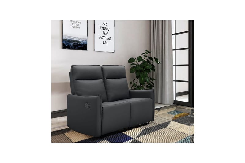 Lugo Reclinersofa 2-sæde - Sort - Møbler - Sofaer - Recliner sofaer - 2 personers biografsofa & reclinersofa