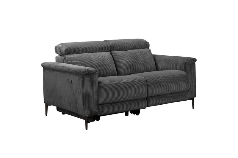 Lund 2-personers Rektangulær Reclinersofa med Nakkestøtte i Stof med Grå Udseende - Grå - Møbler - Sofaer - Recliner sofaer - 2 personers biografsofa & reclinersofa