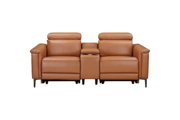 Lund 2-personers Reclinersofa med Opbevaring i Kunstlæder - Brun - Møbler - Sofaer - Recliner sofaer - 2 personers biografsofa & reclinersofa