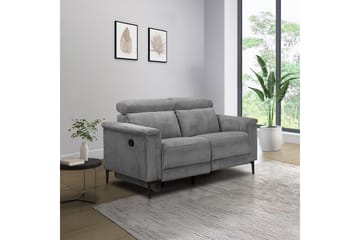 Lund 2-personers Rektangulær Reclinersofa i Manchester - Grå - Møbler - Sofaer - Recliner sofaer - 2 personers biografsofa & reclinersofa