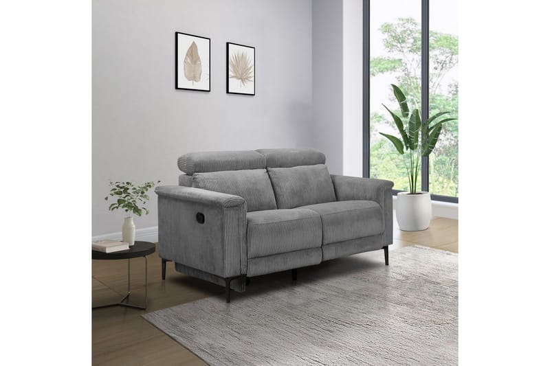 Lund 2-personers Rektangulær Reclinersofa i Manchester - Grå - Møbler - Sofaer - Recliner sofaer - 2 personers biografsofa & reclinersofa