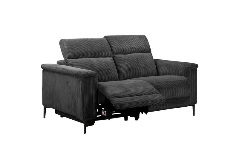 Lund 2-personers Rektangulær Reclinersofa med Nakkestøtte i Stof med Grå Udseende - Grå - Møbler - Sofaer - Recliner sofaer - 2 personers biografsofa & reclinersofa