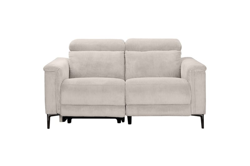 Lund 2-personers Rektangulær Reclinersofa i Fløjlskord, Lysebeige