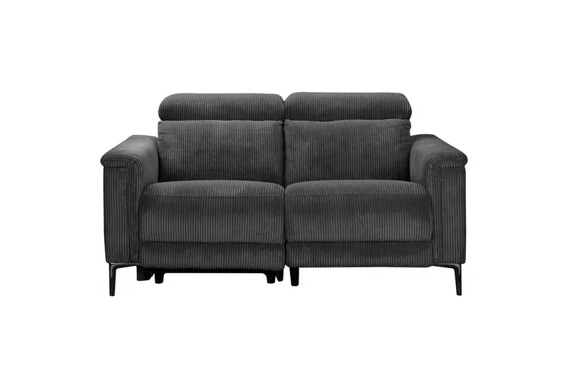 Lund 2-personers Rektangulær Reclinersofa med Nakkestøtte i Stof med Grå Udseende, Grå