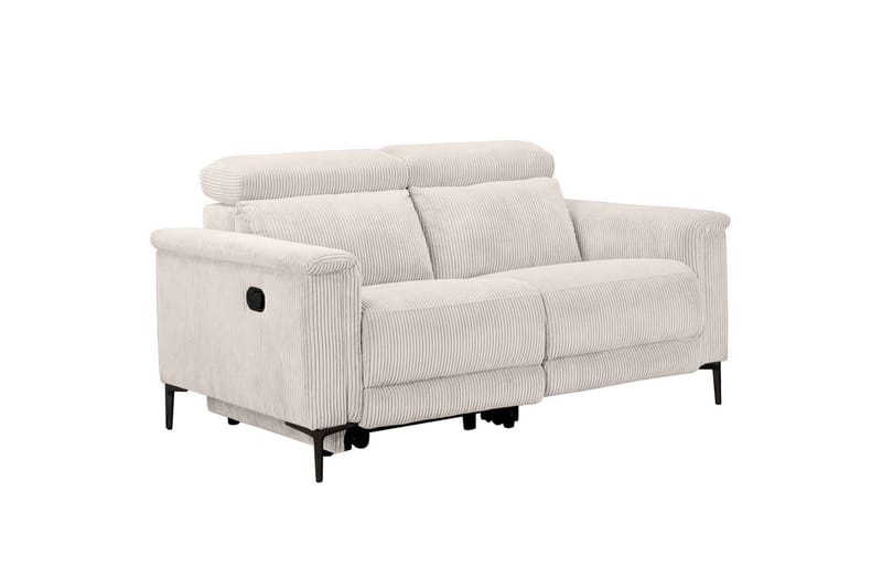 Lund 2-personers Rektangulær Reclinersofa i Fløjlskord - Lysebeige - Møbler - Sofaer - Recliner sofaer - 2 personers biografsofa & reclinersofa