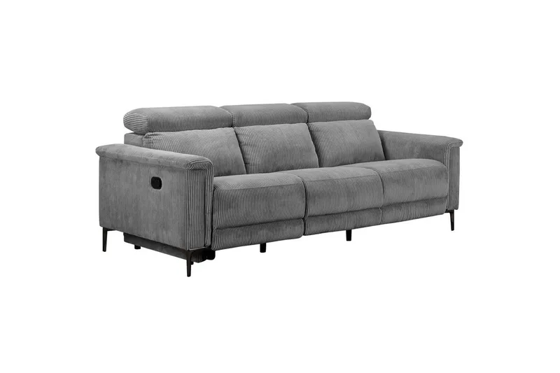 Lund Reclinersofa 3-sæder - Grå - Møbler - Sofaer - Recliner sofaer - 3 personers biograsofa & reclinersofa
