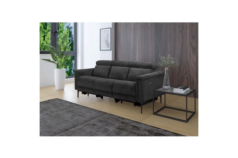 Lund Reclinersofa 3-sæder - Grå - Møbler - Sofaer - Recliner sofaer - 3 personers biograsofa & reclinersofa