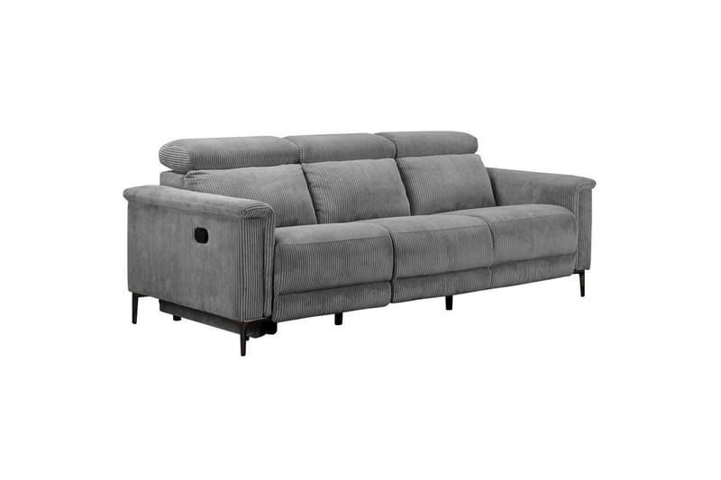 Lund Reclinersofa 3-sæder - Grå - Møbler - Sofaer - Recliner sofaer - 3 personers biograsofa & reclinersofa